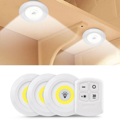 Pack of 3 Wireless LED Night Lights with Remote Control