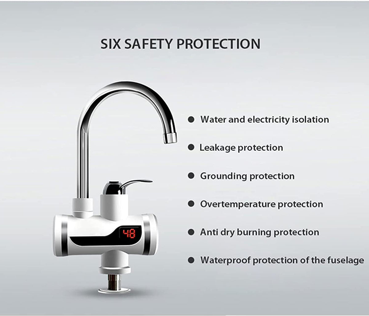 Electric Water Heater Tap Instant Hot Water Faucet Heater (Cold & Heating )